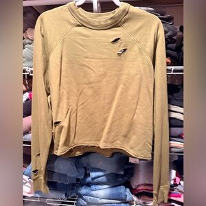 Lily & Lottie by Lauriebelles Distressed Olive Crewneck Shirt